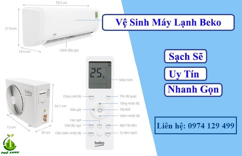 Vệ sinh máy lạnh beko tại nhà