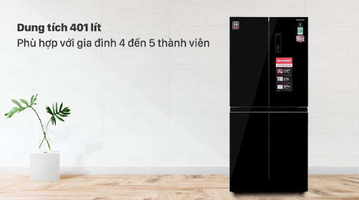 Tủ lạnh Sharp Inverter 401 lít SJ-FXP480VG-BK