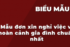 Mẫu đơn xin nghỉ việc vì hoàn cảnh gia đình mới nhất