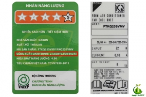 Cách nhận biết máy lạnh bao nhiêu ngựa bằng tem trên máy